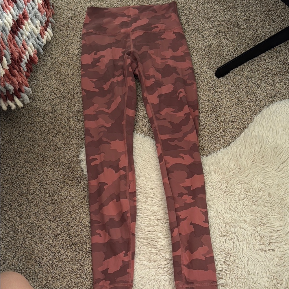 Lululemon Pink Camo Print Leggings